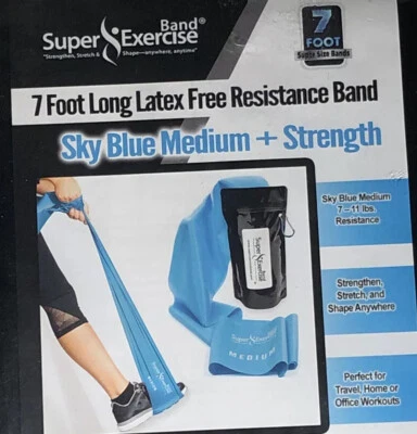 Banda de resistencia de 7 pies 7-10 lb entrenamiento de ejercicio de fuerza - látex sin polvo Foto 1 de 4