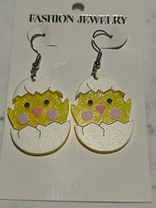 Easter Earrings Cute Chick Egg Drop Earrings Colorful Animal Dangle - Picture 1 of 6
