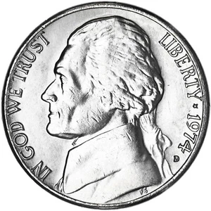 1974 D Jefferson Nickel BU US Coin - Picture 1 of 6