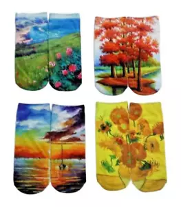 Artist Art Painter Fun Socks for Women Gift, 4 Pair Novelty Funny Socks Sz 9-11 - Picture 1 of 6