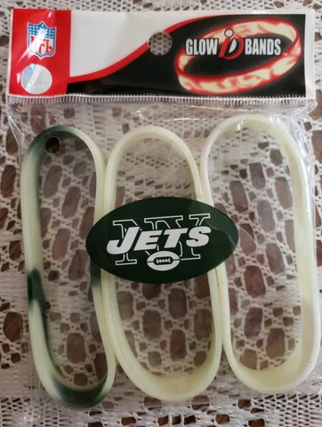 NFL Football N.Y. New York Jets Rubber Glow Wrist Band 3 Bracelets Cover