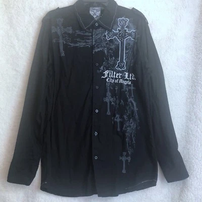 FILTRO City of Angels Edición Limitada Camisa de Vestir Abotonada, L, 100% Algodón Foto 1 de 4