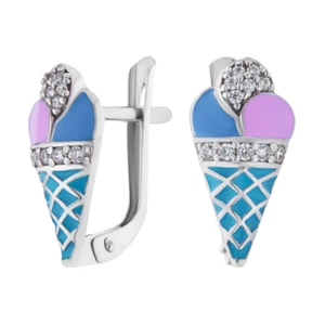 Pendientes de niña pendientes de plata con piedras esmaltado pendientes joyas reales - Imagen 1 de 3