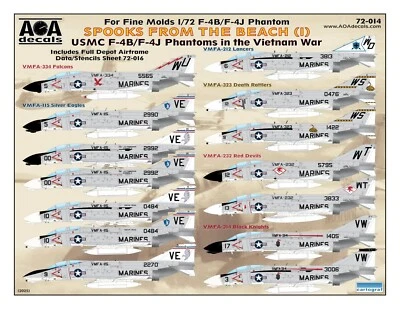 AOA decals 1/72 SPOOKS FROM THE BEACH USMC F-4B/F-4J Phantoms in the Vietnam War - Image 1 of 4