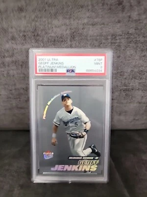 2001 Ultra Platinum Medallion Geoff Jenkins #78P PSA 9  #03/50 POP 1 none Higher - Image 1 of 4
