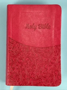 Holy Bible King James KJV Large Print Compact Beautiful Red Faux Leather TGS - Imagen 1 de 11