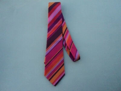 Duchamp London 100% Silk Multi Color Striped Hand Made Tie Foto 1 de 4