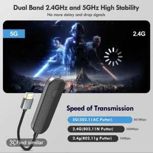 Wireless Display Adapter, HDMI Adapter für iPhone auf TV, Plug & Play 2.4G/5G Wir - Bild 1 von 6