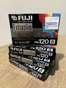 4 New Sealed FUJI P6-120 Extraslim 8mm Video Tapes (MP Metal) Made in Japan! - Picture 1 of 6