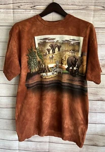 Magnetic Hill Zoo Burnt Orange Tie-dye Mens T-shirt Measurements In Pictures - Picture 1 of 6