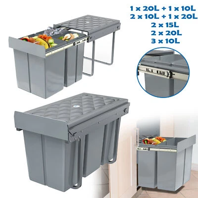 30L/40L Einbau Abfallsammler Küche Einbaumülleimer Schrank Mülleimer Vollauszug - Bild 1 von 4