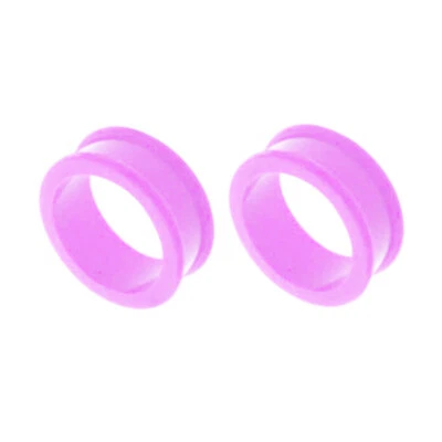 2pc Silicone Ear Plug Screw Fit Shape Double Saddle Flesh Tunnel Gauge Stretcher - Image 1 of 4