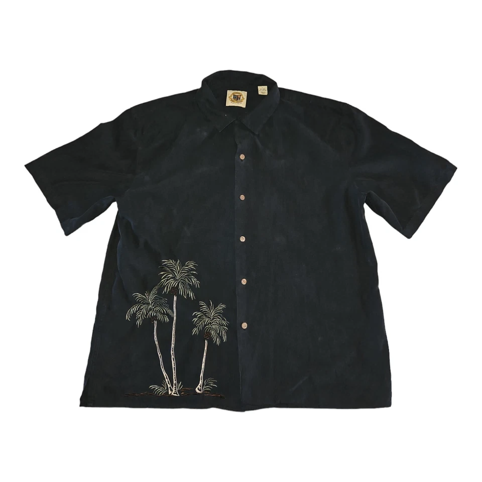 Camisa Pusser's Indias Occidentales Grande Para Hombre Manga Corta Seda/Algodón Vacaciones Hawaii Foto 1 de 4