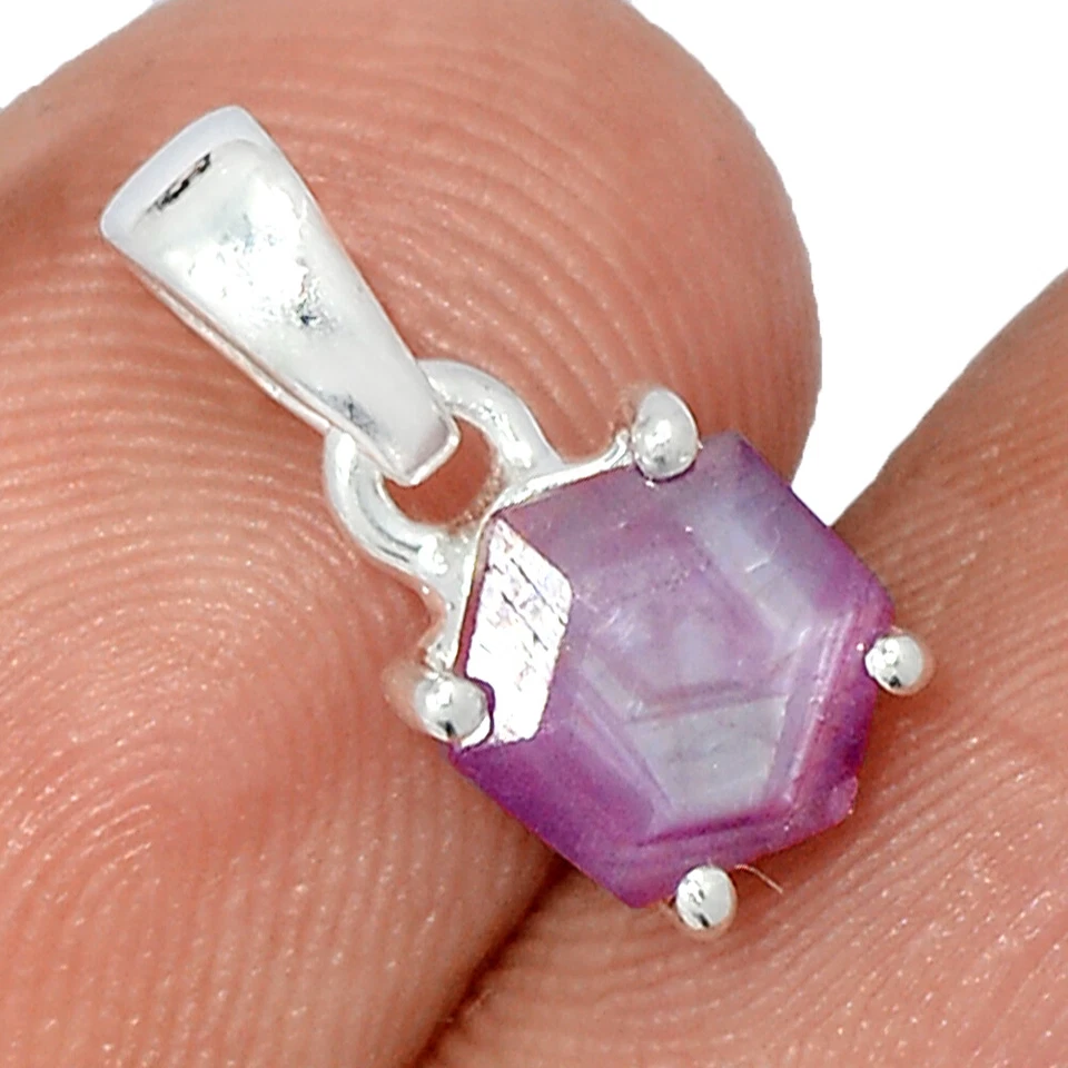 Raro Rubí Natural Estalactita 925 Plata de Ley Colgante Joyería CP55306 Foto 1 de 1