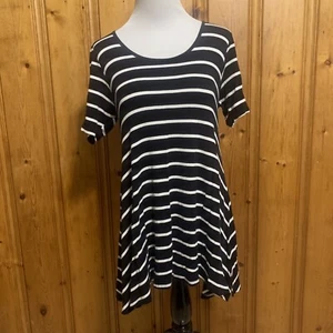 Lularoe Damen Carly Kleid schwarz weiß gestreift Größe XXS - Bild 1 von 10