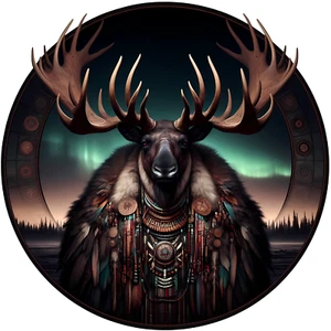 Karibu Totem Aufkleber - Geist Tier Aufkleber - Indianer Totem Aufkleber - Bild 1 von 1