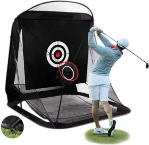 Portable Golf Practice Net Set Golf Club Ball Target Cloth Golf Swing Training c - Foto 1 di 11