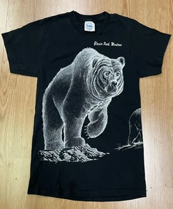 Camiseta de recuerdo de vida silvestre de una sola puntada Glacier Park Montana pequeña para hombre - Imagen 1 de 5