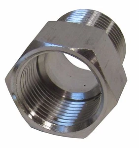 NEU 304 EDELSTAHL ADAPTER 3/8 ZOLL NPT STECKER X 3/8 ZOLL BSPP BUCHSE - Bild 1 von 4