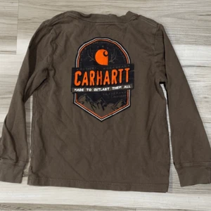 Carhartt Brown Long Sleeve Shirt Boys 5 - Picture 1 of 3