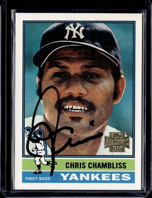 2002 Topps Archives #72 Chris Chambliss 1976 Auto New York Yankees EX-MINT - Image 1 of 3