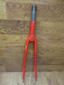 SCHWINN PARAMOUN 1" x 7" THREADED 100x9qr 700C STEEL ROAD BIKE FORK - RED - Picture 1 of 8