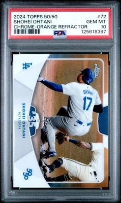 2024 Topps 50/50 Shohei Ohtani #15/25 PSA 10 Gem Mint Orange Refractor SB #35 72 - Image 1 of 2