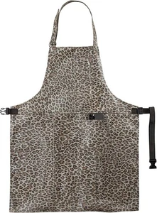 Delantal de cocina ajustable de cuero con estampado de leopardo para hombre y mujer - Imagen 1 de 2