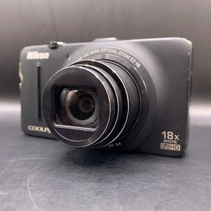 Cámara digital Nikon COOLPIX S9300 negra inglesa OK excelente de Japón - Imagen 1 de 19