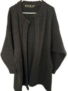 Vintage P.G.E. Lange Strickjacke Damen M Wolle Mohair lila/blau Staubmantel Pullover - Bild 1 von 13