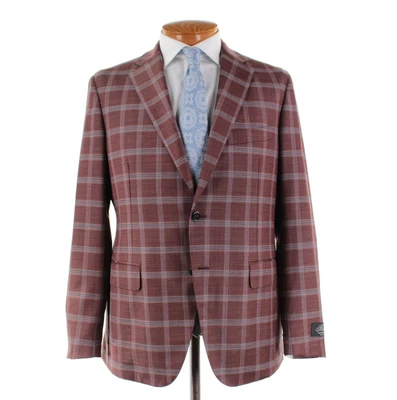 Abrigo deportivo Belvest nuevo con etiquetas mezcla de lana talla 52R (42R EE. UU.) marrón rojizo con cuadros azules Foto 1 de 4