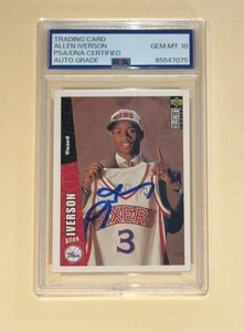 Allen Iverson Autograph Signed 1996 Collectors Choice Rookie Card - PSA 10 Auto - Picture 1 of 2