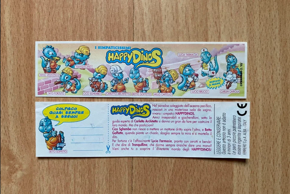 Ü EI  1 BPZ  Happy Dinos 1996 - Italien,  Dapsy Dinos Bauarbeiter - Bild 1 von 1