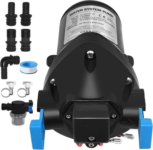 03526-144A 12V RV Water Pump System Pump, 2.9 GPM, 50 PSI Triplex Black - Bild 1 von 7