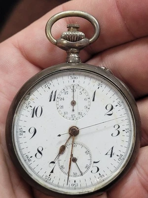1906 Medaille Dor Milan Chronographe Compteur Silver Pocket Watch - Image 1 of 4