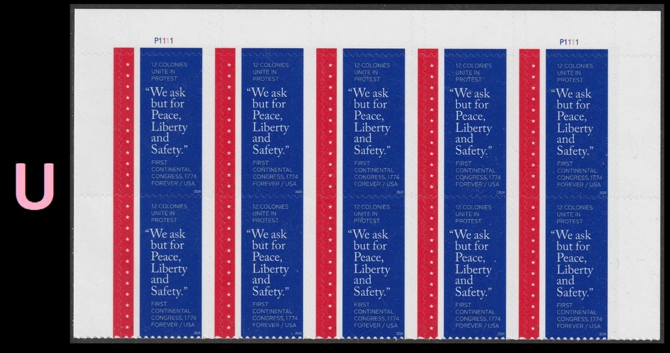 US 5939 First Continental Congress F plate block 10 U MNH 2024 - Image 1 of 1