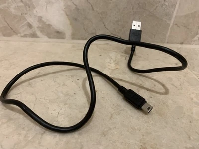 Mini USB Cable Sync & Charge Lead Type A to 5 Pin B Phone Charger Black 60cm - Image 1 of 3