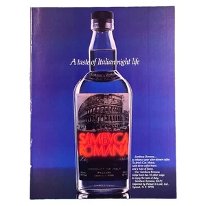 Sambuca Romana Liqueur Print Advertisement Vintage 1986 80s 8.25x11” Italian - Picture 1 of 2