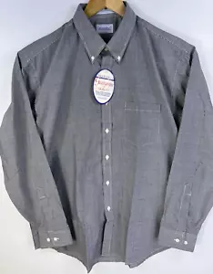New Manhattan Mens Button Up Down Dress Shirt 17.5 34/35 Long Sleeve Stripes - Picture 1 of 7
