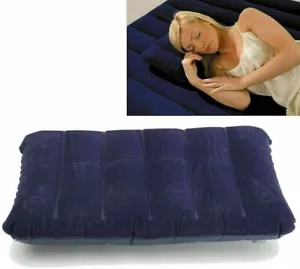 Inflatable Pillow Cushion Travel Camping Air Rest Pillow Head Neck Car Flight - Picture 1 of 5