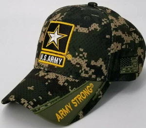 Gorra de béisbol fuerte del ejército de los Estados Unidos, sombrero de camuflaje militar, camuflaje, con licencia oficial - Imagen 1 de 10