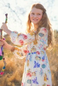 NWT Sz 8, 10, 12, 14 Paper Wings Girls Cactus Yardage 30s Dress - Picture 1 of 2