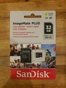 SanDisk – Image Mate MicroSDHC UHS-I karta 32GB z adapterem, odczyt 130 MB/s - Zdjęcie 1 z 1