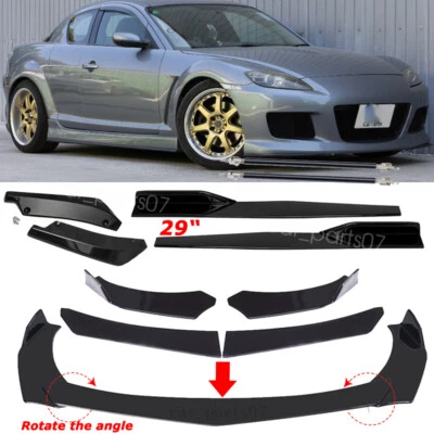 For Mazda RX-8 6 Front Rear Bumper Lip Spoiler Splitter & Side Skirts & Rear Lip - Image 1 of 4