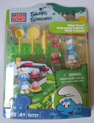Mega Bloks The Smurfs Puff Baker Smurf 10737 21pcs 2012 Retired NEW & SEALED - Image 1 of 2
