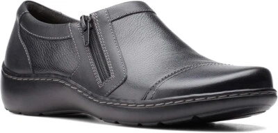 Clarks Mujer Cora Giny Mocasín Zapatos Planos, Negro Caído Talla 8.5W Foto 1 de 4