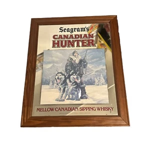 Seagram's Canadian Hunter Bar Spiegel Vintage Whiskey Man Cave 23” x 19” Dekor - Bild 1 von 14