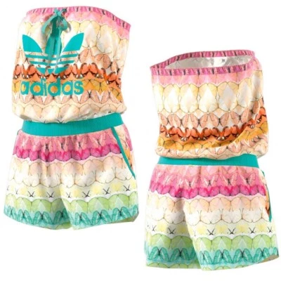 Adidas Damen Jumpsuit Overall Einteiler Kleid Schmetterling Mädchen Sommer bunt - Bild 1 von 4