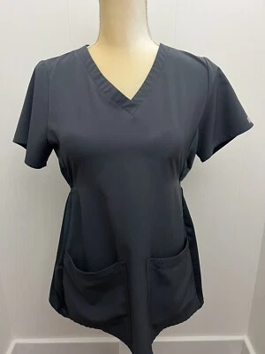 MedCouture + One Scrub Top Size XS Dark Gray  Uniform Nurse Medical Vet *Read — 第 1/4 张图片
