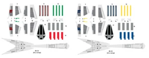 Bandai 1/144 Star Wars Rise of Skywalker T-70 X-Wing decal set vehicle 011 017 - Picture 1 of 6